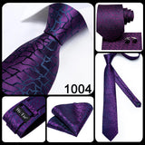 Men's 3 Pcs Purple Silk Wedding Tie Sets - Purple - 3148 - One Size - Silk - image 9