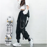 Women's Retro Streetwear Cargo Pants - Black - 1 / Cargo Pants - 5XL - Polyester - image 10