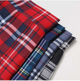 Women's Short Pleated Plaid Skirts A-line - Red - 888 / Plaid Mini Skirt - XXL - Polyester - image 11