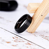 Men's Women's Titanium Engagement Ring - Black - 6mm - Wedding Ring - 4 - Tungsten Carbide - image 14