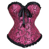Women's Pretty Overbust Corset Bustier - Black - 819 / Front Clip / Corset - 7XL - Polyester - image 22