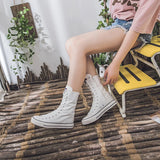 Women's Men's Canvas Mid-Calf Sneakers - White - Increase Heel - 43 B - Canvas - image 3