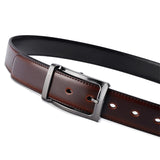 Men's Leather Reversible Rotatable Belt - Black/Blue - Men's Belt - 85cm (Waist 70cm) - Genuine Leather - image 21