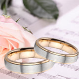Men's Women's Titanium Wedding Rings - Gold/Silver - 1 - TC088 - 4mm - Ring - 5 - Titanium - image 4