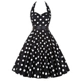 Women's Polka Dot Swing Halter Dress - Black/White - 566 / Dress - XXL - Polyester - image 1
