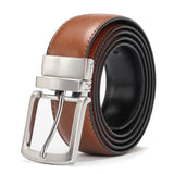 Men's Luxury Leather Belt Reversible Buckle - Yellow/Brown/Black - 1 / Men's Belt - 130cm - Genuine Leather - image 19