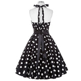 Women's Polka Dot Swing Halter Dress - Black/White - 561 / Dress - XXL - Polyester - image 2