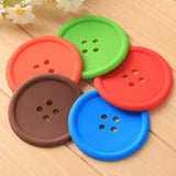 Button Shaped Silicone Coasters 5 Pcs - Medium - Silicone Rubber - image 4
