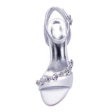 Women's Satin Rhinestones Bridal Stilettos - Black - Satin Rhinestone Stilettos - 11 B - PU Leather/Satin - image 15