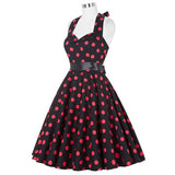 Women's Polka Dot Swing Halter Dress - Black/White - 561 / Dress - XXL - Polyester - image 15