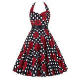 Women's Polka Dot Swing Halter Dress - Red - 568 / Dress - XXL - Polyester - image 10