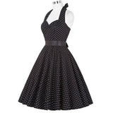 Women's Polka Dot Swing Halter Dress - Black/White - 561 / Dress - XXL - Polyester - image 16