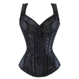 Women's Shoulder Strap Corset Dress - Black - 1 - Corset Top - 6XL - Polyester - image 5