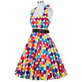 Women's Polka Dot Swing Halter Dress - Black/White - 561 / Dress - XXL - Polyester - image 26