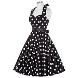 Women's Polka Dot Swing Halter Dress - Black/White - 561 / Dress - XXL - Polyester - image 3