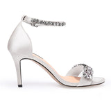 Women's Rhinestone Bridal Stilettos - Champagne - Evening Shoe - 15 B - Silk - image 26