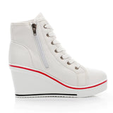 Women's Canvas Elevator Platform Sneaker - Black - Platform Sneakers - 43 B - Canvas - image 5