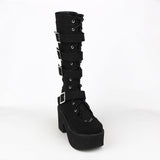 Women's Gothic Punk 4 Strap Platform Boot - Red - PU - Platform Buckle Boots - 12 B - PU Leather - image 9