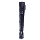 Women's Over-The-Knee-High Flat Boots - Black - Over Knee Boots - 14 B - PU Leather - image 5