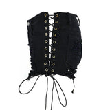 Women's Goth Punk Lace Up Denim Shorts - Black - Shorts - XXXL - Polyester Denim - image 6