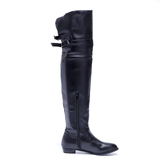 Women's Over-The-Knee-High Flat Boots - Black - Over Knee Boots - 14 B - PU Leather - image 6