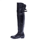 Women's Over-The-Knee-High Flat Boots - Black - Over Knee Boots - 14 B - PU Leather - image 3