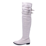 Women's Over-The-Knee-High Flat Boots - Black - Over Knee Boots - 14 B - PU Leather - image 12