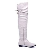 Women's Over-The-Knee-High Flat Boots - Black - Over Knee Boots - 14 B - PU Leather - image 10