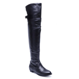 Women's Over-The-Knee-High Flat Boots - Black - Over Knee Boots - 14 B - PU Leather - image 4