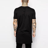 Men's Gothic Short Sleeved Long T-Shirt - Black - Long Gothic T-Shirt - XXL - Cotton - image 2