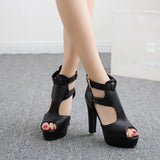 Women's T-Strap High Platform Sandals - Yellow - Platform Shoes - 3 B - PU Leather - image 10