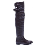 Women's Over-The-Knee-High Flat Boots - Black - Over Knee Boots - 14 B - PU Leather - image 18