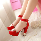 Women's High Block Heel Party Sandals - Black - High Gladiator Sandals - 14 B - PU Suede Leather - image 21