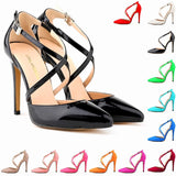 Women's Cross Strap Pointy Toe Sandals - Beige - Sandals - 12 B - image 2