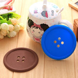 Button Shaped Silicone Coasters 5 Pcs - Medium - Silicone Rubber - image 3