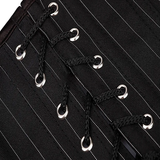 Women's Black Pin Striped Zip Up Corset - Black - 1 - 5802 - Zip Up Front - 6XL - Polyester - image 11