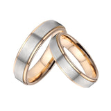 Men's Women's Titanium Wedding Rings - Gold/Silver - 1 - TC088 - 4mm - Ring - 5 - Titanium - image 2