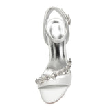 Women's Satin Rhinestones Bridal Stilettos - Black - Satin Rhinestone Stilettos - 11 B - PU Leather/Satin - image 33