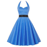 Women's Polka Dot Swing Halter Dress - Black/White - 561 / Dress - XXL - Polyester - image 19