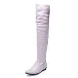 Women's Over-The-Knee-High Flat Boots - Black - Over Knee Boots - 14 B - PU Leather - image 13