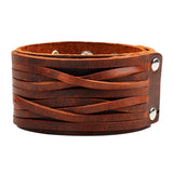 Men's Gothic Punk Cosplay Wristbands - Brown - 80795 - Genuine Leather - image 5