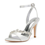 Women's Satin Rhinestones Bridal Stilettos - Ivory - Satin Rhinestone Stilettos - 11 B - PU Leather/Satin - image 8