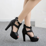 Women's T-Strap High Platform Sandals - Yellow - Platform Shoes - 3 B - PU Leather - image 12