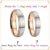 Men's Women's Titanium Wedding Rings - Gold/Silver - 1 - TC088 - 4mm - Ring - 5 - Titanium - image 5