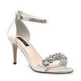 Women's Rhinestone Bridal Stilettos - Champagne - Evening Shoe - 15 B - Silk - image 24