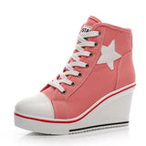 Women's Canvas Elevator Platform Sneaker - Black - Platform Sneakers - 43 B - Canvas - image 2