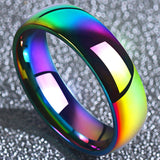 Men's Women's Rainbow Tungsten Rings - Rainbow - Wedding Ring - 5 - Tungsten - image 10