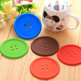 Button Shaped Silicone Coasters 5 Pcs - Medium - Silicone Rubber - image 10