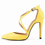 Women's Cross Strap Pointy Toe Sandals - Yellow - Sandals - 12 B - image 18