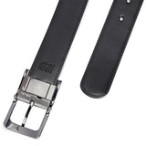 Men's Leather Reversible Rotatable Belt - Black/Blue - Men's Belt - 85cm (Waist 70cm) - Genuine Leather - image 8